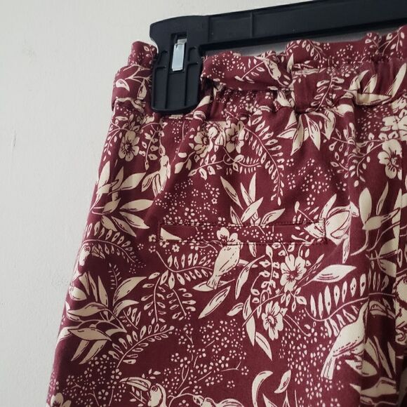 Scotch & Soda Bamboo Beach Trousers Tie Front Red Cream M - Picture 8 of 8